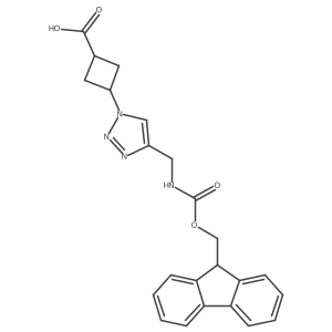 3-[4-[(9H-Fluoren-9-ylmethoxycarbonylamino)methyl]triazol-1-yl]cyclobutane-1-carboxylic acid结构式
