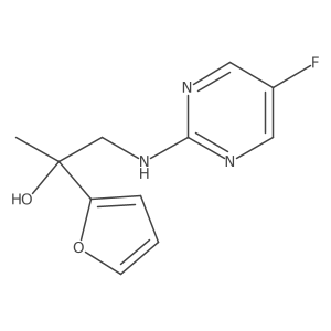 1-[(5-Fluoropyrimidin-2-yl)amino]-2-(furan-2-yl)propan-2-ol结构式
