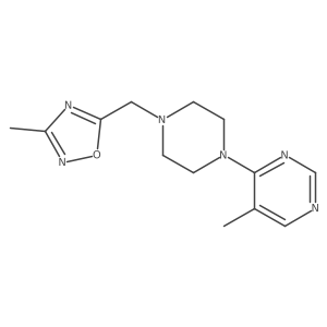 5-Methyl-4-{4-[(3-methyl-1,2,4-oxadiazol-5-yl)methyl]piperazin-1-yl}pyrimidine Structure