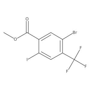 Methyl 5-bromo-2-iodo-4-(trifluoromethyl)benzoate结构式