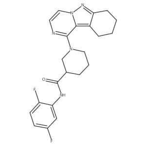 N-(2,5-difluorophenyl)-1-{7H,8H,9H,10H-pyrazino[1,2-b]indazol-1-yl}piperidine-3-carboxamide Structure
