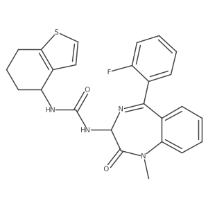 1-[5-(2-fluorophenyl)-1-methyl-2-oxo-2,3-dihydro-1H-1,4-benzodiazepin-3-yl]-3-(4,5,6,7-tetrahydro-1-benzothiophen-4-yl)urea结构式
