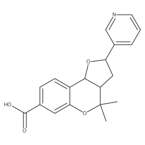 7,7-Dimethyl-4-(pyridin-3-yl)-3,8-dioxatricyclo[7.4.0.0,2,6]trideca-1(9),10,12-triene-11-carboxylic acid结构式