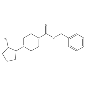 rac-benzyl 4-[(3R,4S)-4-hydroxyoxolan-3-yl]piperazine-1-carboxylate Structure