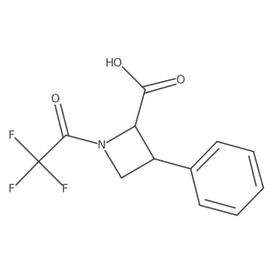 rac-(2R,3R)-3-phenyl-1-(2,2,2-trifluoroacetyl)azetidine-2-carboxylic acid结构式