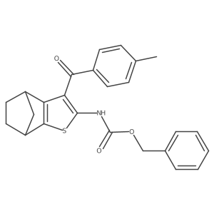 benzyl N-[5-(4-methylbenzoyl)-3-thiatricyclo[5.2.1.0,2,6]deca-2(6),4-dien-4-yl]carbamate结构式
