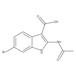 6-bromo-2-acetamido-1H-indole-3-carboxylic acid结构式
