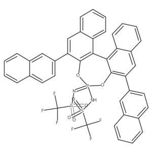 (11BR)-N-(2,6-di(naphthalen-2-yl)-4-(((trifluoromethyl)sulfonyl)imino)-4l5-dinaphtho[2,1-d:1',2'-f][1,3,2]dioxaphosphepin-4-yl)-1,1,1-trifluoromethanesulfonamide结构式