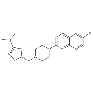 6-Chloro-2-(1-{[3-(propan-2-yl)-1,2,4-oxadiazol-5-yl]methyl}piperidin-4-yl)-1,8-naphthyridine结构式