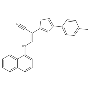(Z)-3-(naphthalen-1-ylamino)-2-(4-(p-tolyl)thiazol-2-yl)acrylonitrile Structure