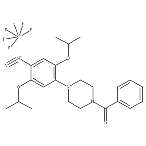 Benzenediazonium, 4-(4-benzoyl-1-piperazinyl)-2,5-bis(1-methylethoxy)-, hexafluorophosphate(1-) Structure