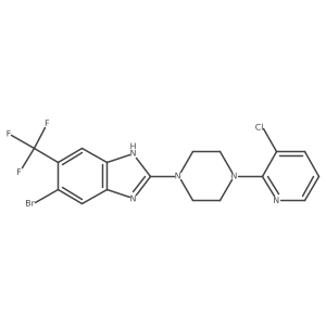 5-Bromo-2-[4-(3-chloro-pyridin-2-yl)-piperazin-1-yl]-6-trifluoromethyl-1H-benzoimidazole结构式