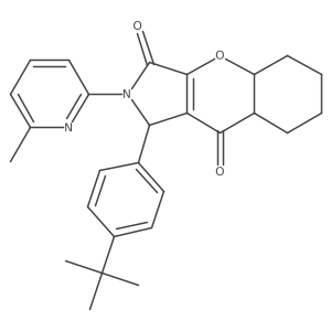 1-(4-tert-butylphenyl)-2-(6-methylpyridin-2-yl)-4a,5,6,7,8,8a-hexahydro-1H-chromeno[2,3-c]pyrrole-3,9-dione Structure