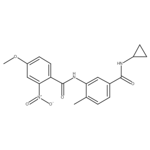 N-{5-[(cyclopropylamino)carbonyl]-2-methylphenyl}-4-methoxy-2-nitrobenzamide结构式