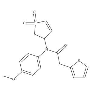N-(1,1-dioxido-2,3-dihydrothiophen-3-yl)-N-(4-methoxyphenyl)-2-(thiophen-2-yl)acetamide结构式