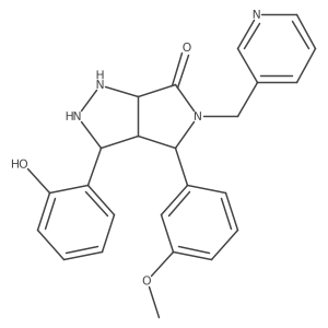 3-(2-Hydroxyphenyl)-4-(3-methoxyphenyl)-5-(pyridin-3-ylmethyl)-1,2,3,3a,4,6a-hexahydropyrrolo[3,4-c]pyrazol-6-one结构式