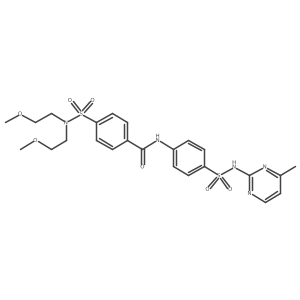 4-(N,N-bis(2-methoxyethyl)sulfamoyl)-N-(4-(N-(4-methylpyrimidin-2-yl)sulfamoyl)phenyl)benzamide结构式