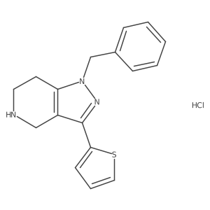 1h-Pyrazolo[4,3-c]pyridine,4,5,6,7-tetrahydro-1-(phenylmethyl)-3-(2-thienyl)-,hydrochloride Structure