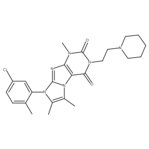 8-(5-chloro-2-methylphenyl)-1,6,7-trimethyl-3-(2-(piperidin-1-yl)ethyl)-1H-imidazo[2,1-f]purine-2,4(3H,8H)-dione结构式