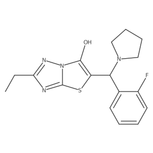2-Ethyl-5-((2-fluorophenyl)(pyrrolidin-1-yl)methyl)thiazolo[3,2-b][1,2,4]triazol-6-ol Structure