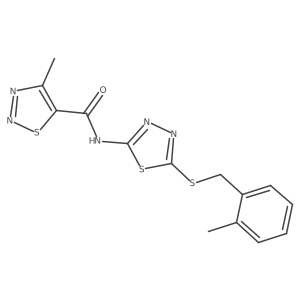 4-methyl-N-(5-{[(2-methylphenyl)methyl]sulfanyl}-1,3,4-thiadiazol-2-yl)-1,2,3-thiadiazole-5-carboxamide Structure