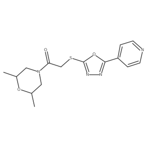 1-(2,6-Dimethylmorpholino)-2-((5-(pyridin-4-yl)-1,3,4-oxadiazol-2-yl)thio)ethanone结构式