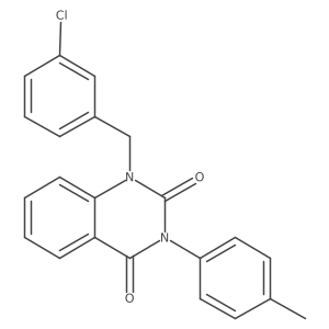 1-(3-chlorobenzyl)-3-(p-tolyl)quinazoline-2,4(1H,3H)-dione结构式
