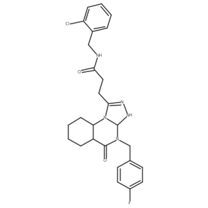 N-[(2-chlorophenyl)methyl]-3-{4-[(4-fluorophenyl)methyl]-5-oxo-4H,5H-[1,2,4]triazolo[4,3-a]quinazolin-1-yl}propanamide Structure
