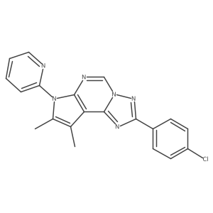2-(4-chlorophenyl)-8,9-dimethyl-7-(2-pyridinyl)-7H-pyrrolo[3,2-e][1,2,4]triazolo[1,5-c]pyrimidine结构式