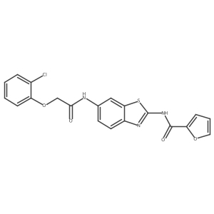 N-(6-{[(2-chlorophenoxy)acetyl]amino}-1,3-benzothiazol-2-yl)furan-2-carboxamide Structure