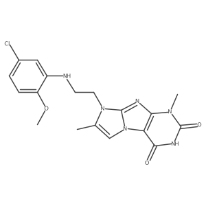 8-(2-((5-chloro-2-methoxyphenyl)amino)ethyl)-1,7-dimethyl-1H-imidazo[2,1-f]purine-2,4(3H,8H)-dione Structure