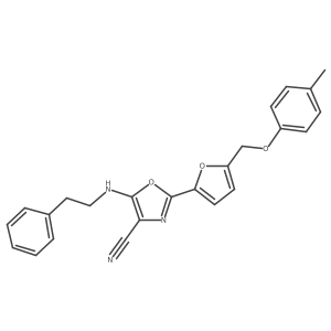 5-(Phenethylamino)-2-(5-((p-tolyloxy)methyl)furan-2-yl)oxazole-4-carbonitrile Structure