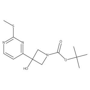 1,1-Dimethylethyl 3-hydroxy-3-[2-(methylthio)pyrimidin-4-yl]azetidine-1-carboxylate结构式