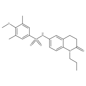 4-methoxy-3,5-dimethyl-N-(2-oxo-1-propyl-1,2,3,4-tetrahydroquinolin-6-yl)benzene-1-sulfonamide结构式