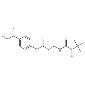 Methyl 4-[[3-[(2-bromo-3,3-dimethyl-1-oxobutyl)amino]-1-oxopropyl]amino]benzoate结构式