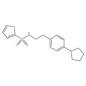 N-(4-(pyrrolidin-1-yl)phenethyl)thiophene-2-sulfonamide结构式
