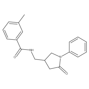 3-methyl-N-[(5-oxo-1-phenylpyrrolidin-3-yl)methyl]benzamide结构式