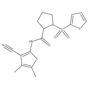 N-(3-cyano-4,5-dimethylthiophen-2-yl)-1-(thiophen-2-ylsulfonyl)pyrrolidine-2-carboxamide Structure