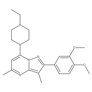 2-(3,4-Dimethoxyphenyl)-7-(4-ethylpiperazin-1-yl)-3,5-dimethylpyrazolo[1,5-a]pyrimidine结构式