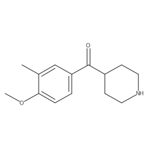 (4-Methoxy-3-methylphenyl)-4-piperidinylmethanone结构式