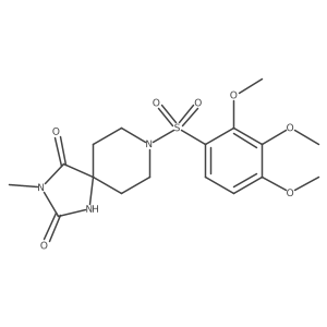 3-Methyl-8-(2,3,4-trimethoxybenzenesulfonyl)-1,3,8-triazaspiro[4.5]decane-2,4-dione结构式
