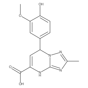 7-(4-Hydroxy-3-methoxyphenyl)-2-methyl-4,7-dihydro[1,2,4]triazolo[1,5-a]pyrimidine-5-carboxylic acid结构式