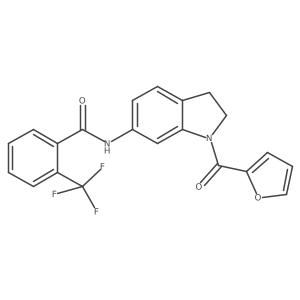 N-[1-(furan-2-carbonyl)-2,3-dihydro-1H-indol-6-yl]-2-(trifluoromethyl)benzamide结构式