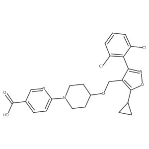 6-[4-[[5-Cyclopropyl-3-(2,6-dichlorophenyl)-4-isoxazolyl]methoxy]-1-piperidinyl]-3-pyridinecarboxylic acid Structure