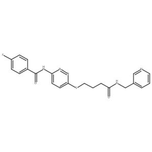 4-fluoro-N-(6-((4-oxo-4-((pyridin-3-ylmethyl)amino)butyl)thio)pyridazin-3-yl)benzamide Structure