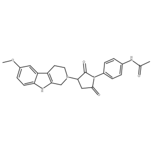 N-{4-[3-(6-methoxy-1,3,4,9-tetrahydro-2H-beta-carbolin-2-yl)-2,5-dioxopyrrolidin-1-yl]phenyl}acetamide结构式