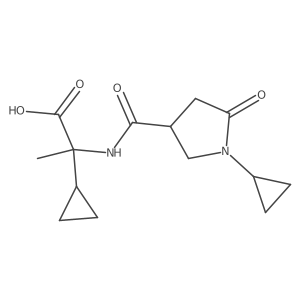2-Cyclopropyl-2-[(1-cyclopropyl-5-oxopyrrolidine-3-carbonyl)amino]propanoic acid结构式