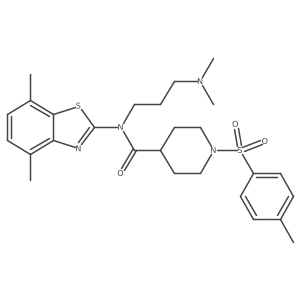 N-[3-(Dimethylamino)propyl]-N-(4,7-dimethyl-2-benzothiazolyl)-1-[(4-methylphenyl)sulfonyl]-4-piperidinecarboxamide Structure