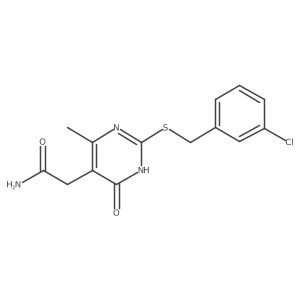 2-(2-((3-Chlorobenzyl)thio)-4-methyl-6-oxo-1,6-dihydropyrimidin-5-yl)acetamide Structure