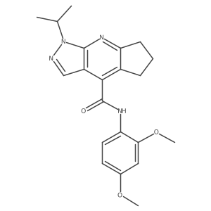 N-(2,4-dimethoxyphenyl)-1-(propan-2-yl)-1,5,6,7-tetrahydrocyclopenta[b]pyrazolo[4,3-e]pyridine-4-carboxamide结构式